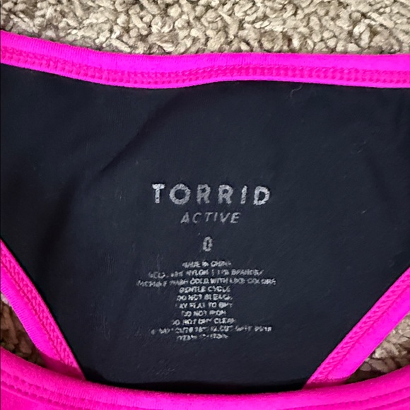 Torrid Hot Pink and Black Sports Bra SKU1165 - Picture 2 of 9